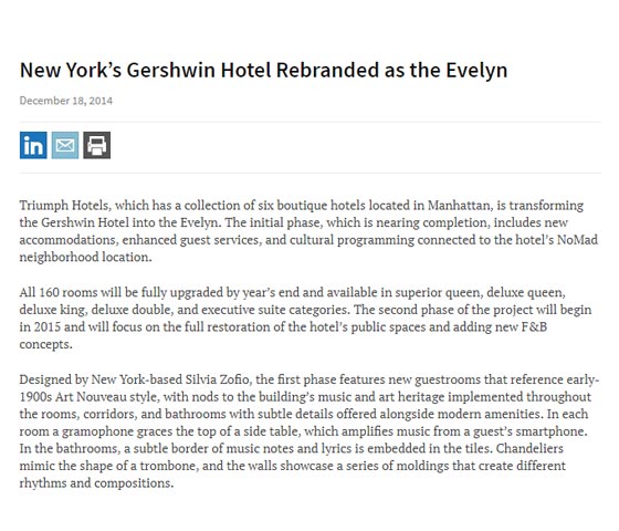 New Yorks Gershwin Hotel Rebranded as The Evelyn